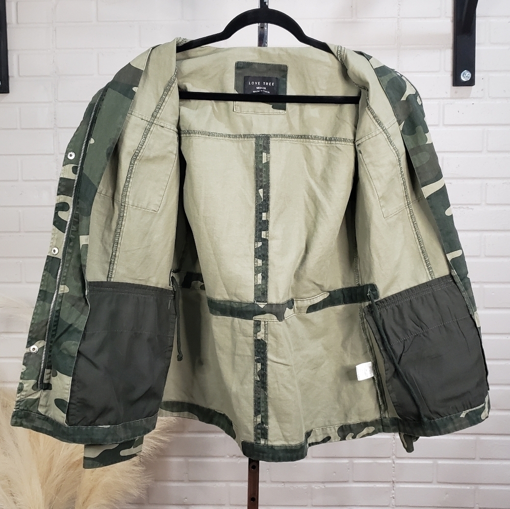 CL🚨 Love Tree Camo Utility Jacket size Medium Green - Picture 8 of 9